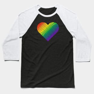 Tiled Rainbow Gay Pride Heart Baseball T-Shirt